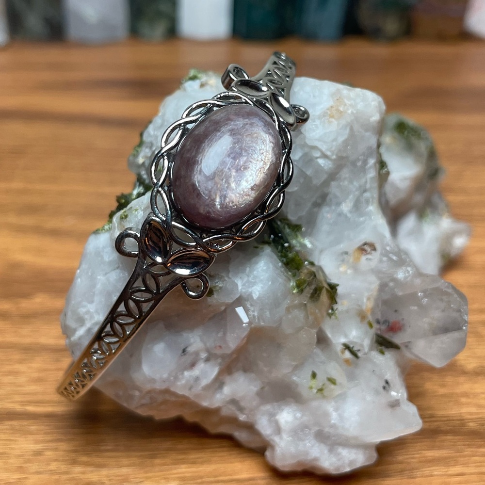 Lepidolite Adjustable Crystal Cuff - image 1